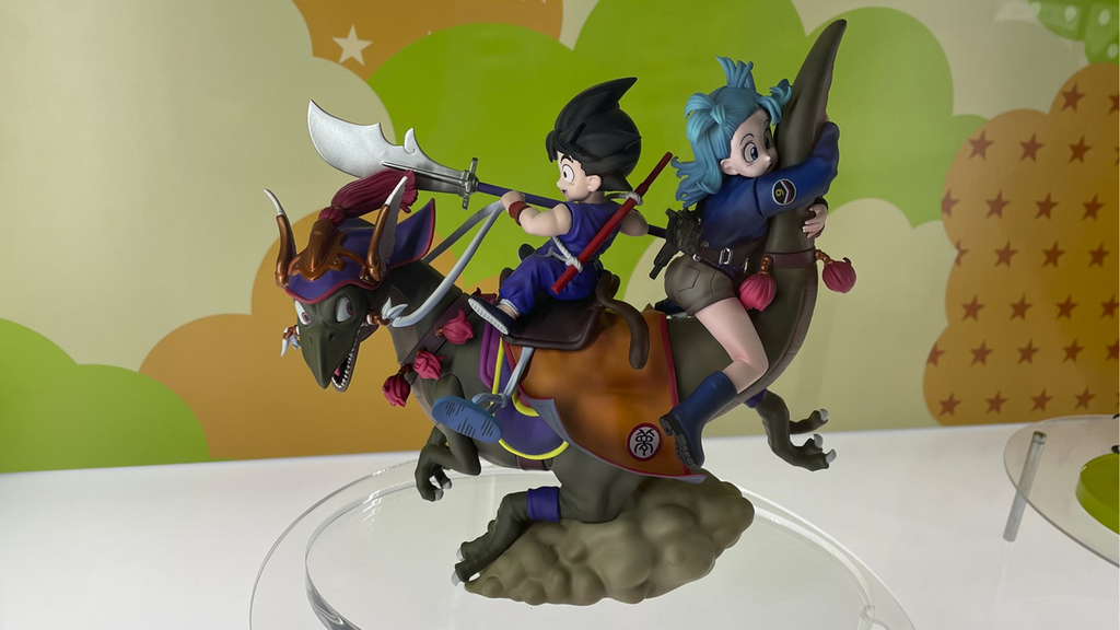 彩色済みのデスクトップリアルマッコイEX 孫悟空＆ブルマ＆恐竜フィギア