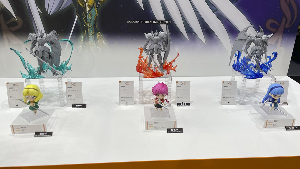 『魔法騎士レイアース』の三魔神のMODEROIDOと魔法騎士3人のねんどろいど初展示画像